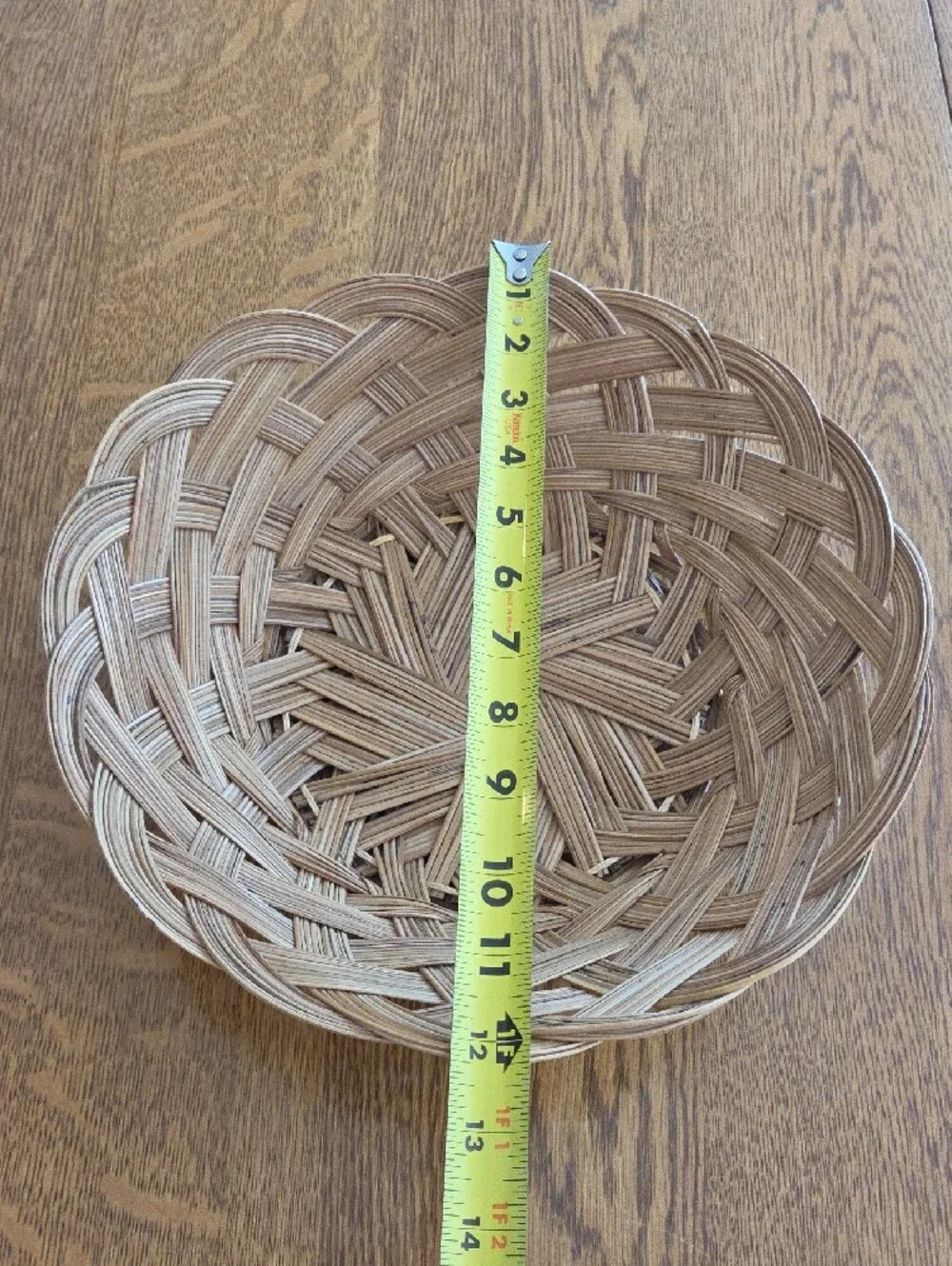 Vtg Woven Decorative Bowl/ Bread Basket- Natural Brown